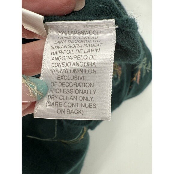 Susan Bristol Cardigan Lambswool/Angora Rabbit Sweater Embroidered PETITE SMALL - Picture 12 of 13
